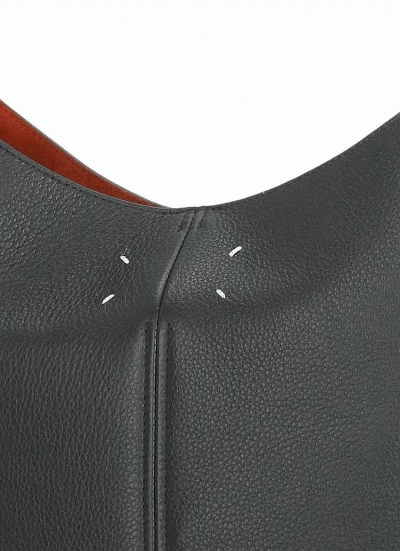 Maison Margiela Structured Black Calf Leather Tote Bag