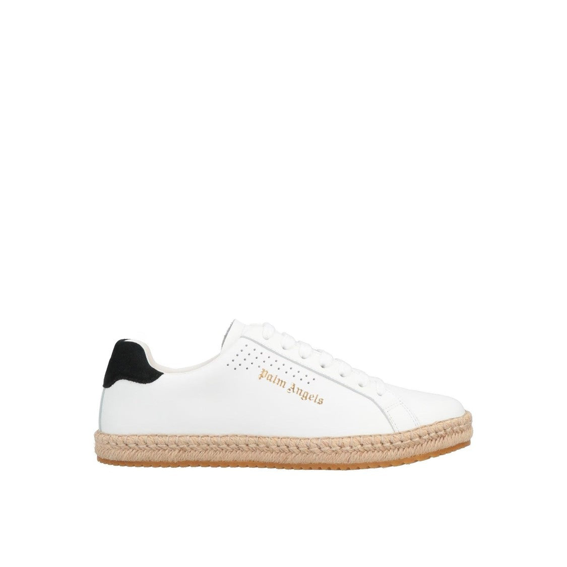 Palm Angels Leather Sneakers With Woven Espadrille-Style Sole