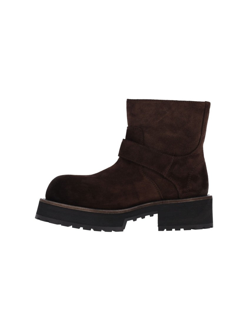 Balenciaga Brown Venom Mini Suede Calfskin Boots