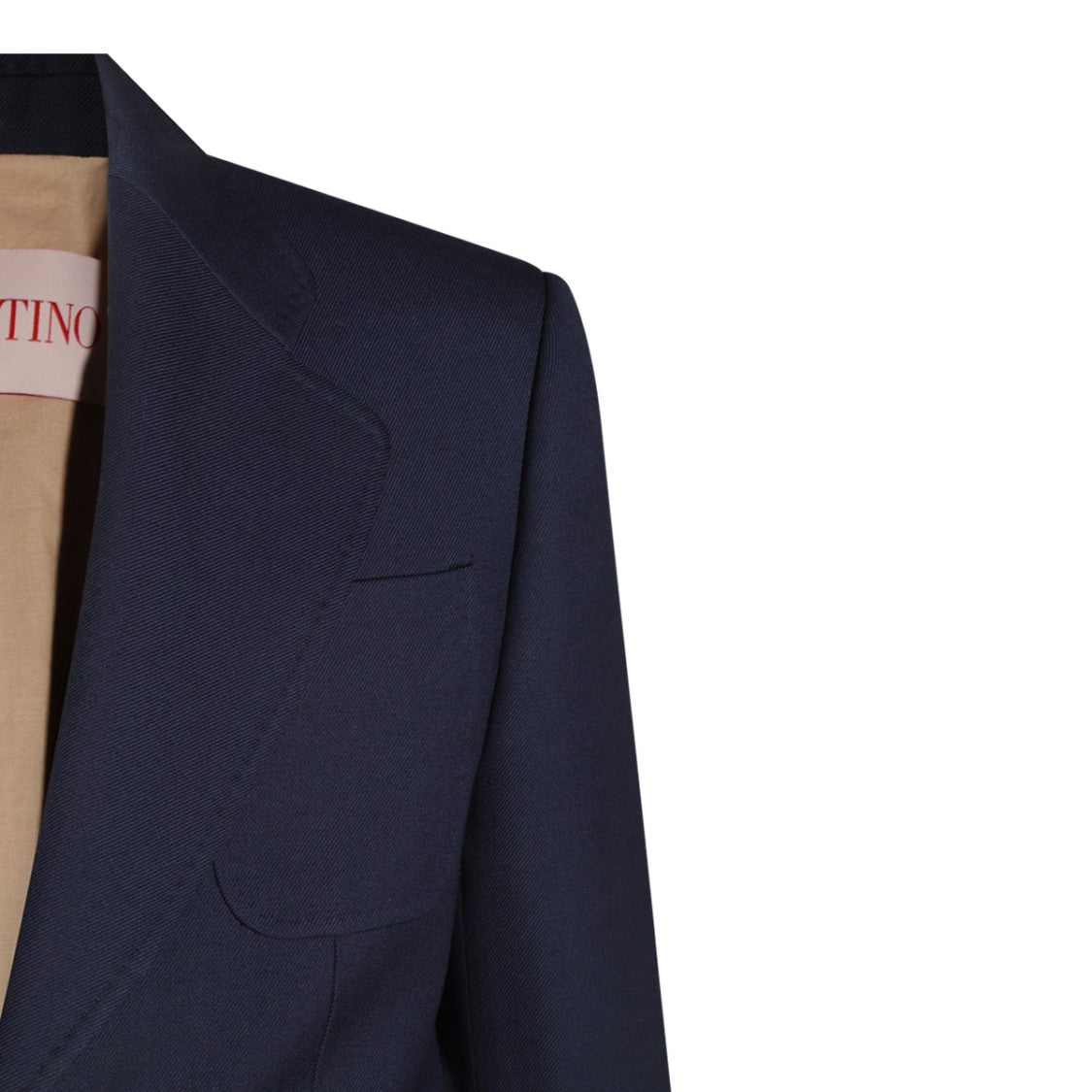 Valentino Tailored Blue Wool Blazer With Notch Lapel And Branded Buttons