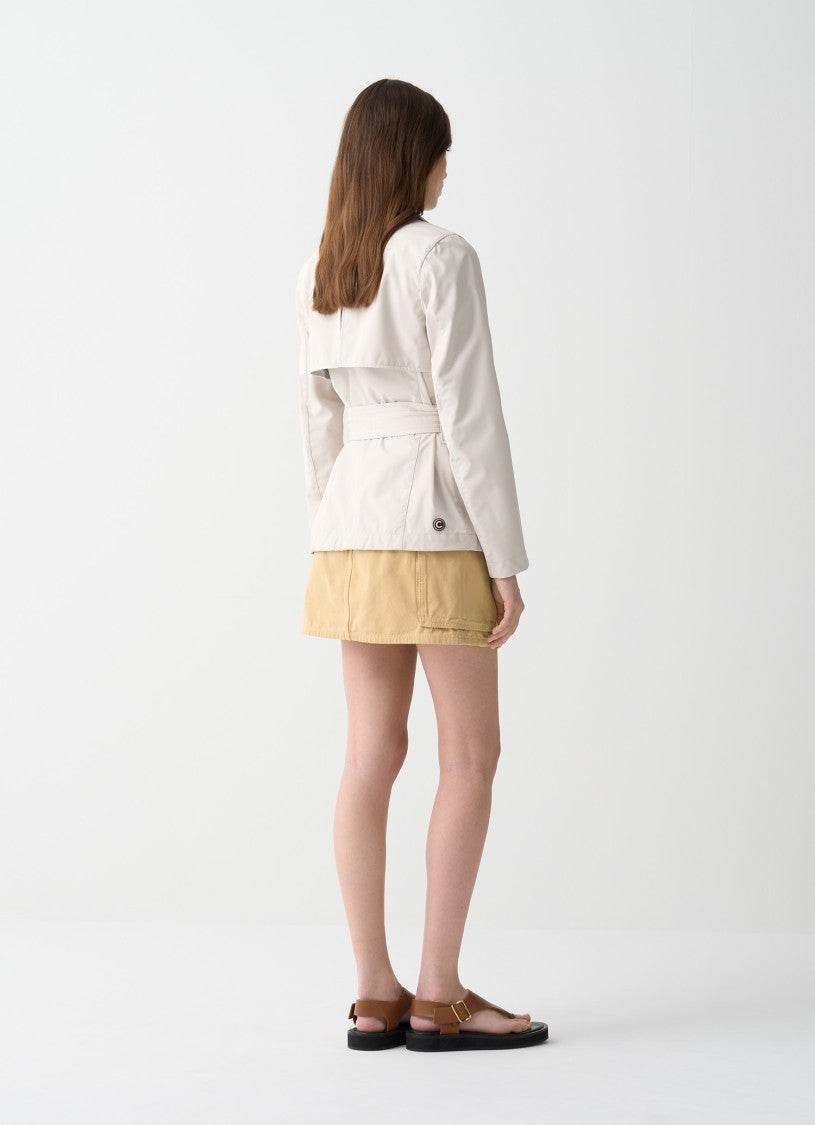 Colmar Originals Double-Breasted Beige Jacket With Wide Belt