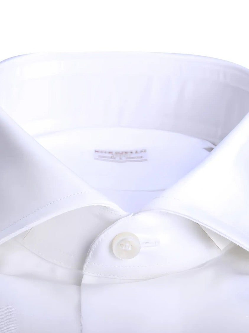 Borriello Napoli White Cotton Shirt With Classic Collar