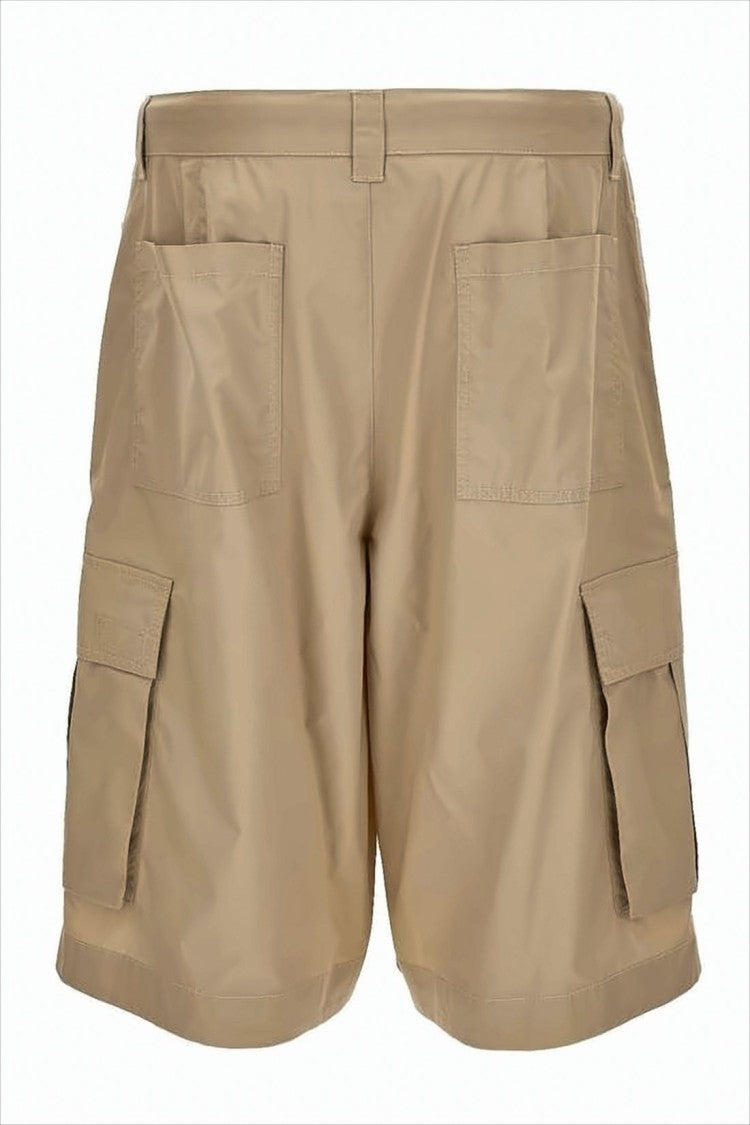 Versace Beige Cargo Shorts With Button Closure And Structured Design
