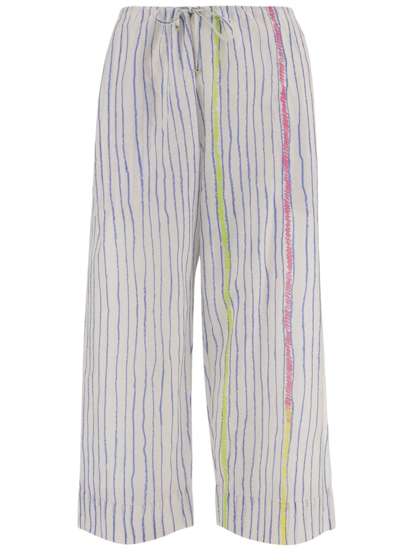 Pero Cotton And Silk Striped Trousers