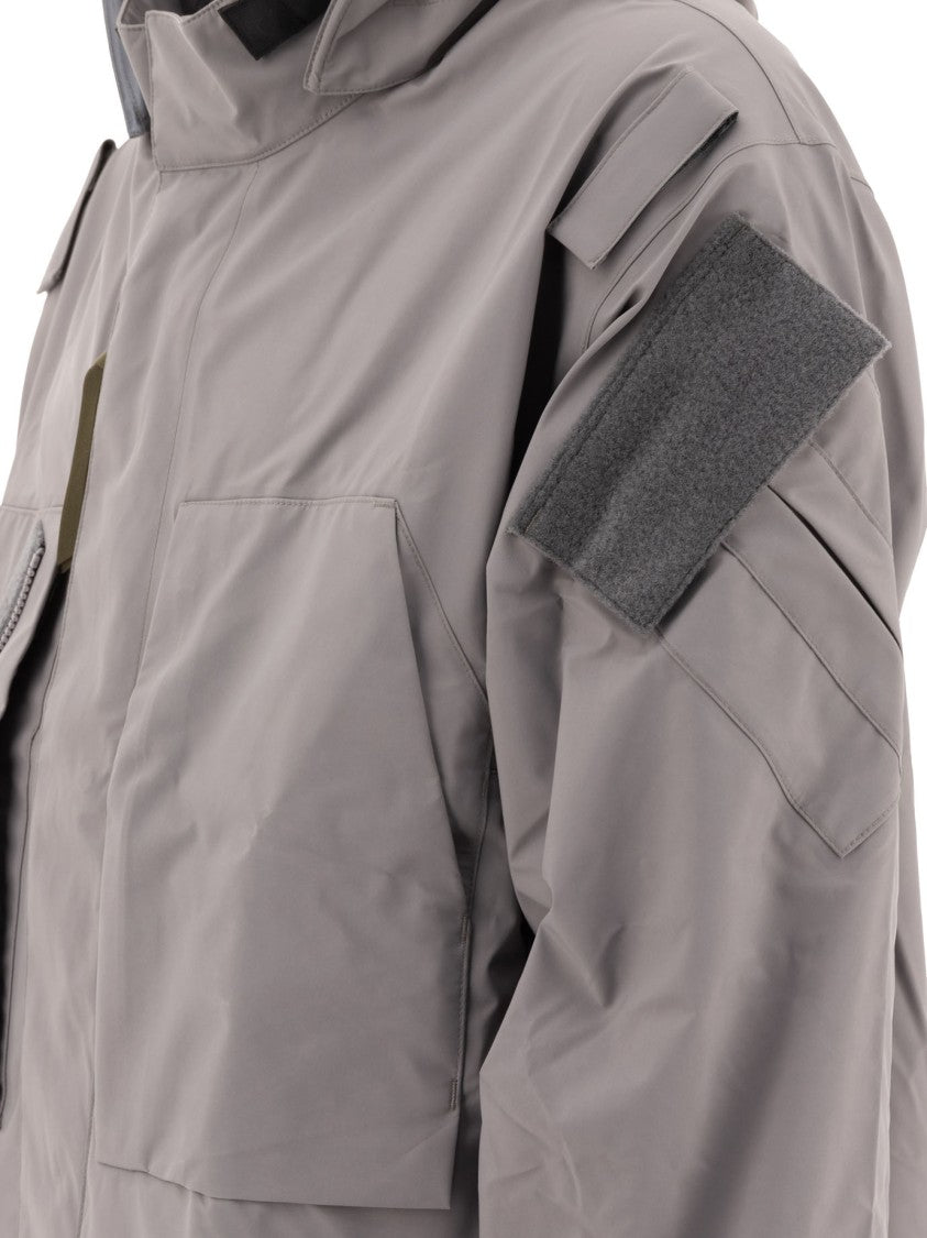 Acronym Boxy-Silhouette Grey Jacket With Utility Pockets