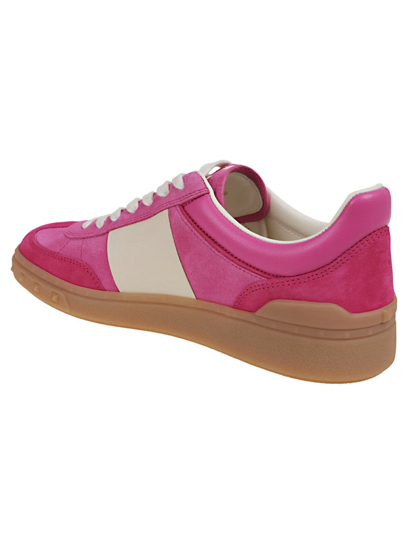 Valentino Vibrant Pink Calf Suede Sneakers
