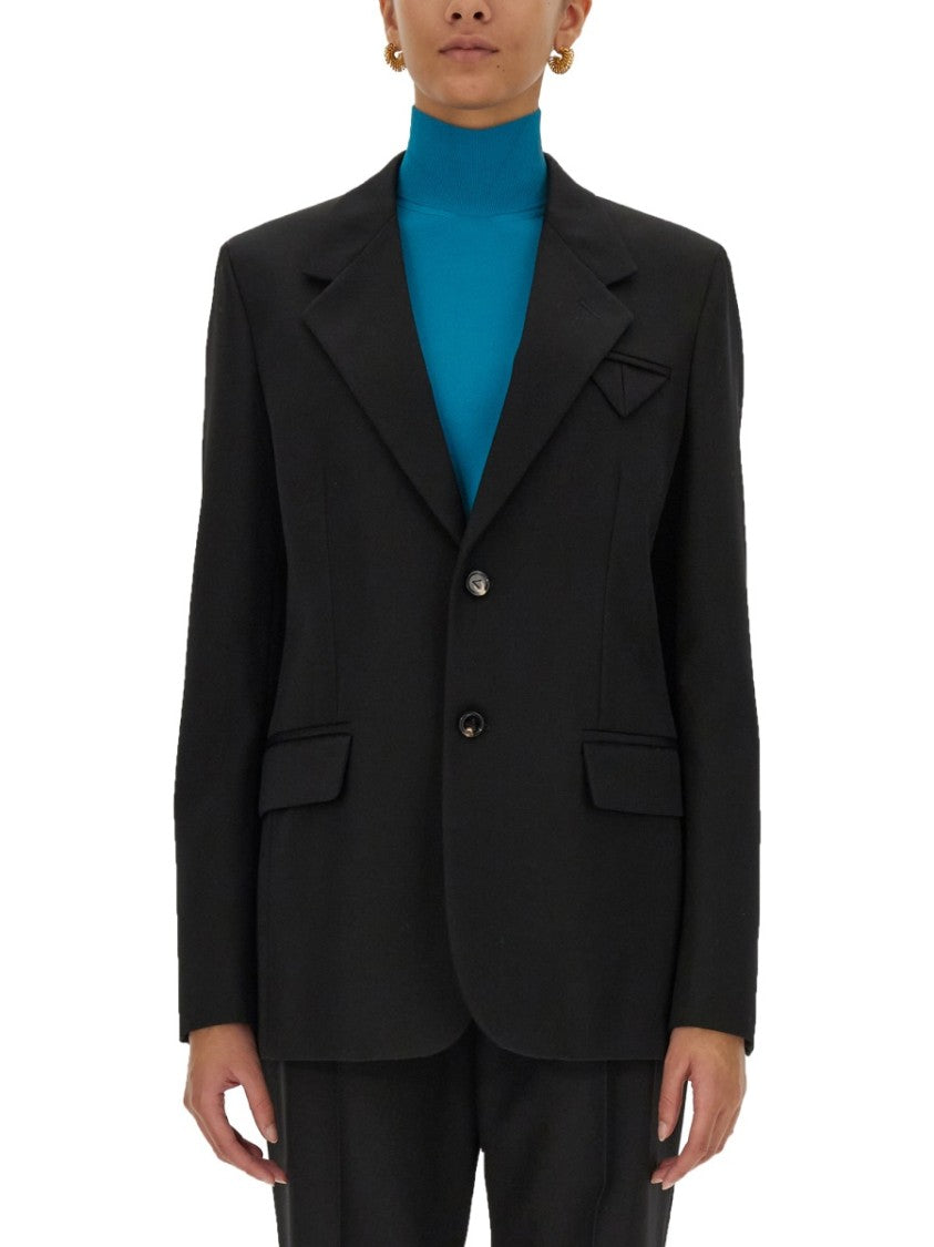 Bottega Veneta Reversible Single-Breasted Wool Jacket With Distinctive Closure
