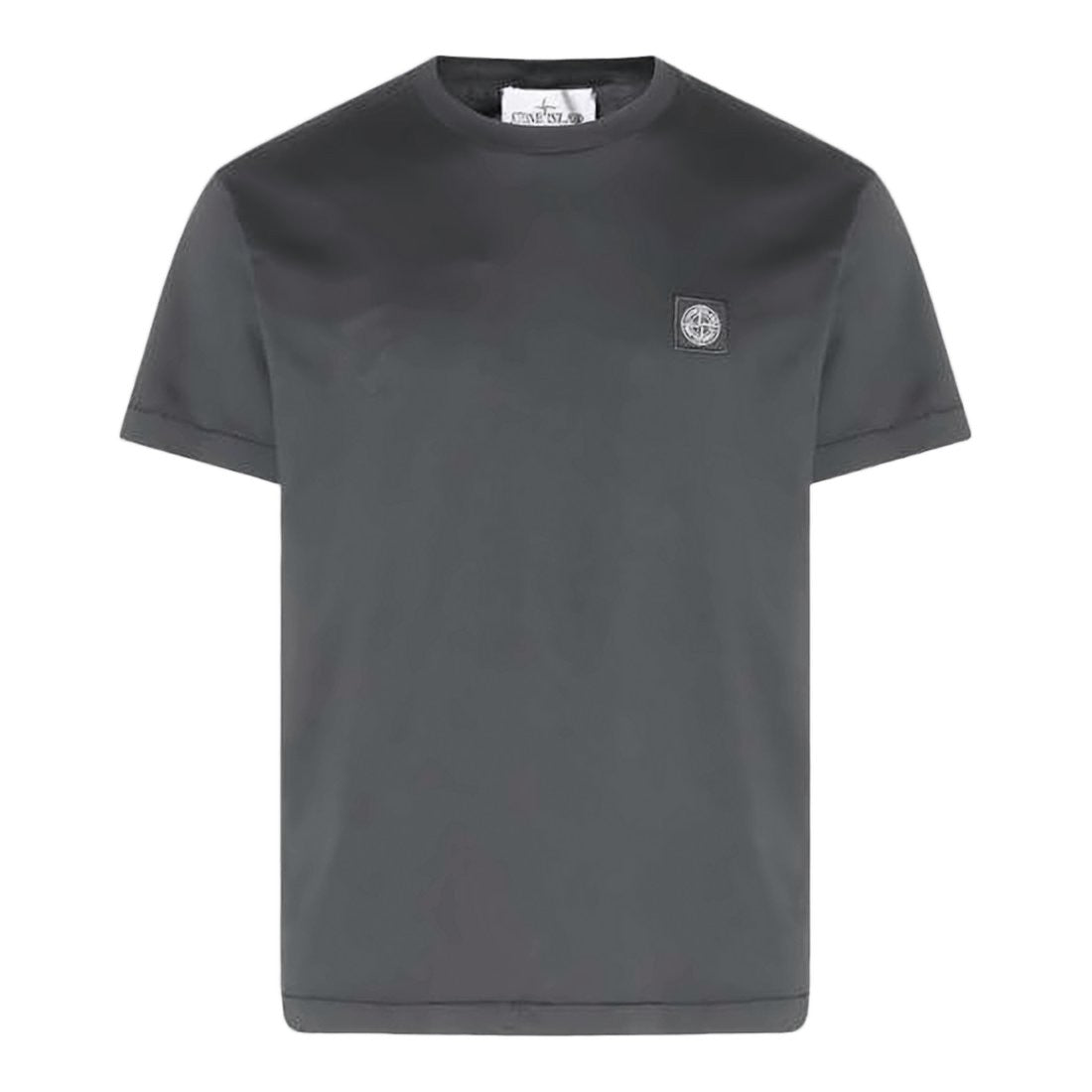 Stone Island Crew Neck Cotton T-Shirt With Logo Patch