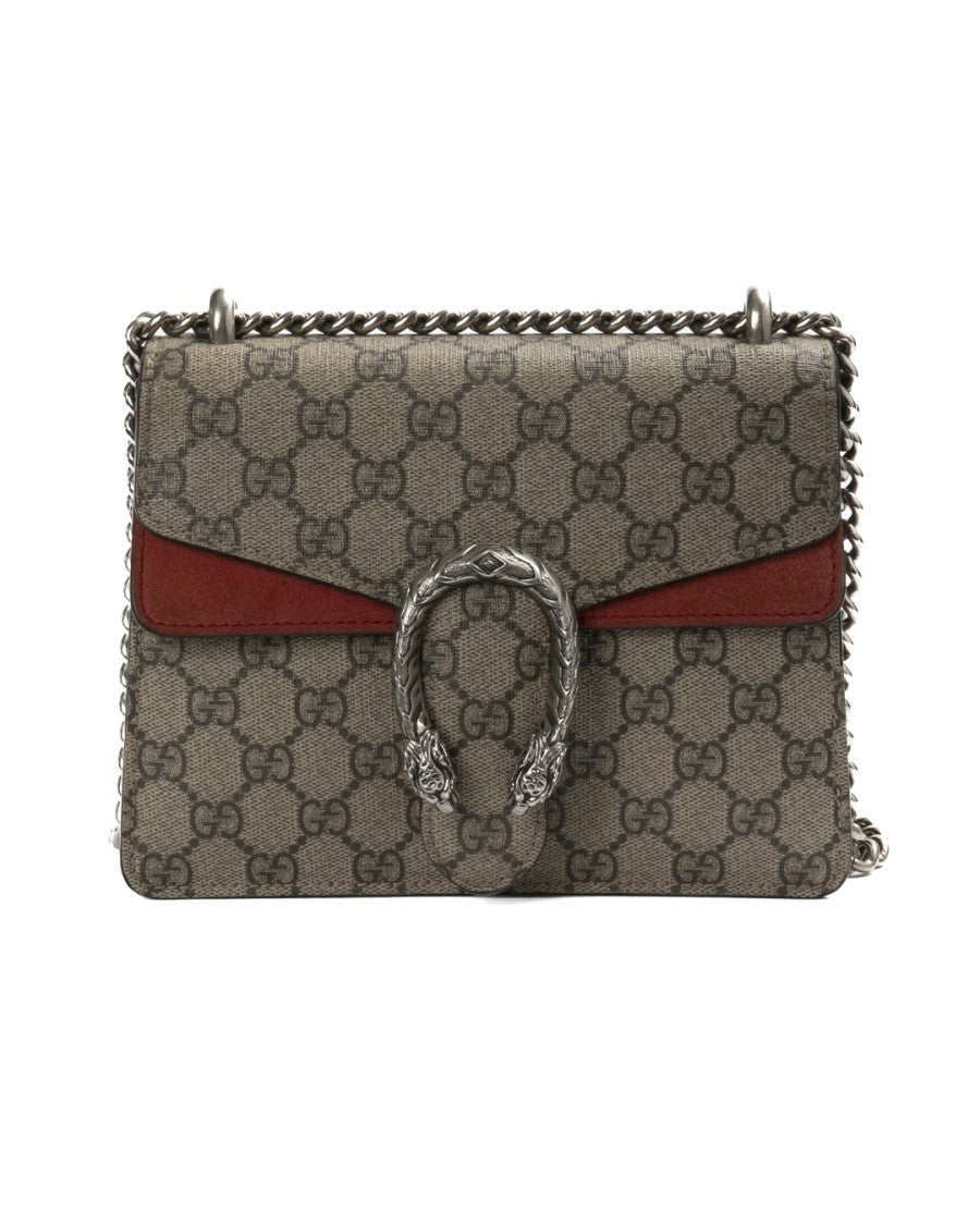 Gucci Red Dionysus Small Gg Supreme Canvas Shoulder Bag