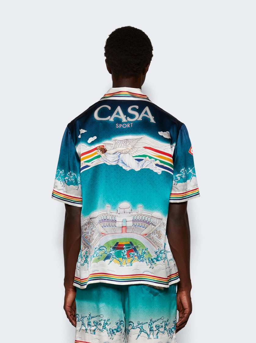 Casablanca Short Sleeve Cuban Collar Shirt La Deesse Du Stade