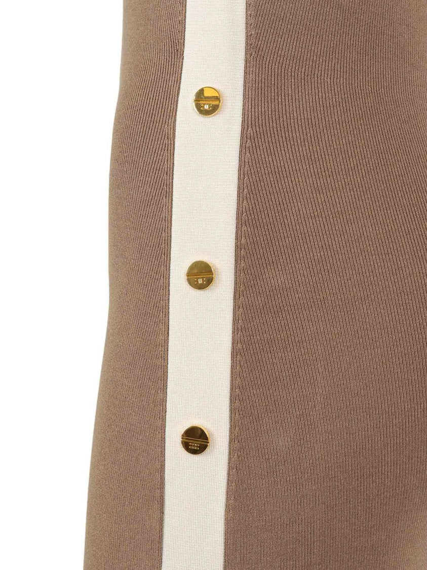 Elisabetta Franchi Sleeveless Gold Button Midi Dress