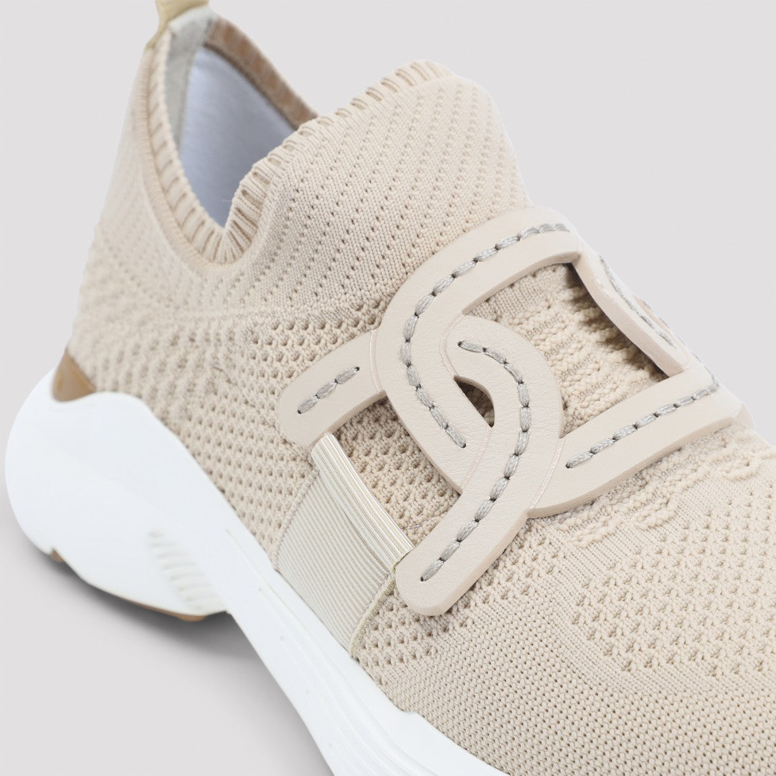 Tod's Knit Beige Cotton Sneakers