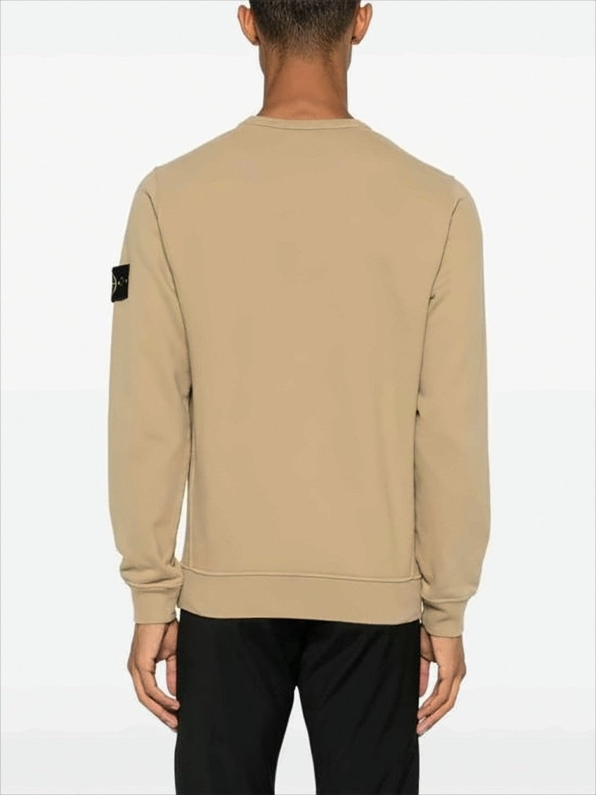 Stone Island Long-Sleeve Crewneck Sweatshirt In Warm Beige