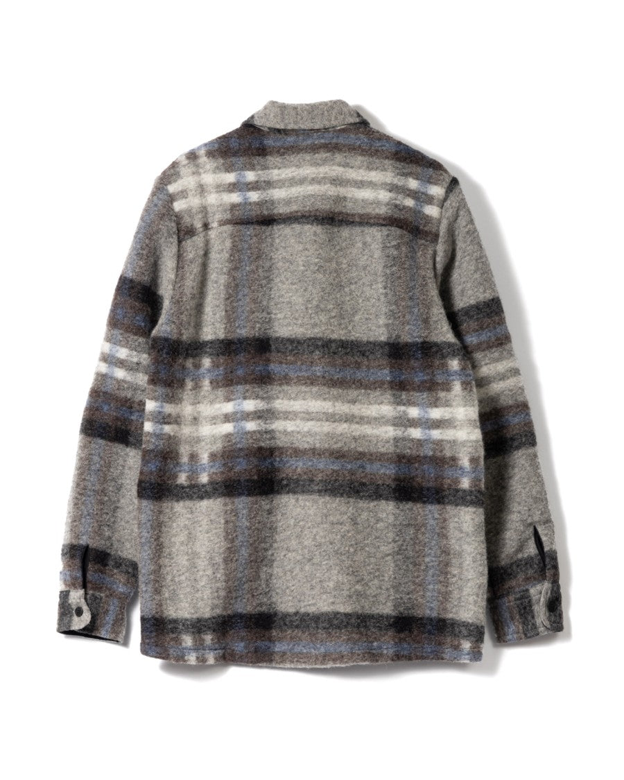 Wax London Wool Check Overshirt With Classic Collar