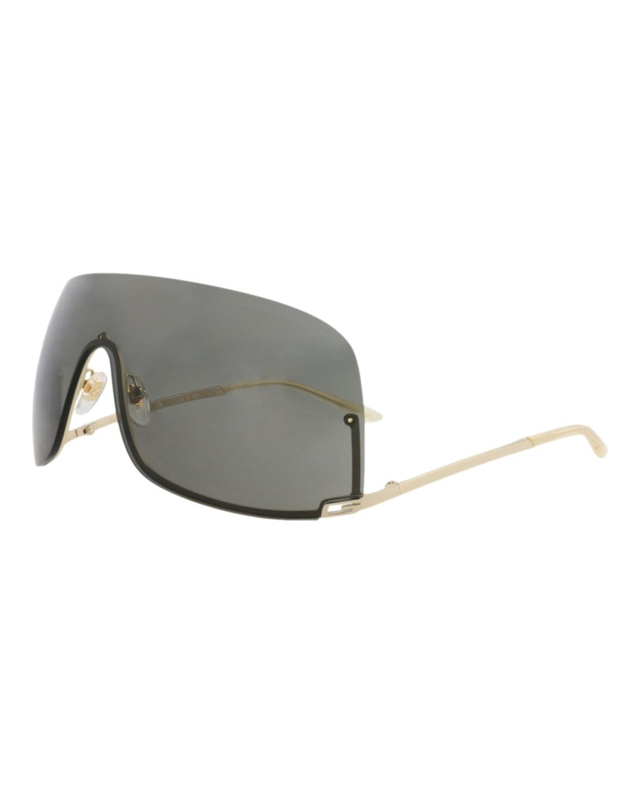Gucci Shield-Frame Metal Sunglasses