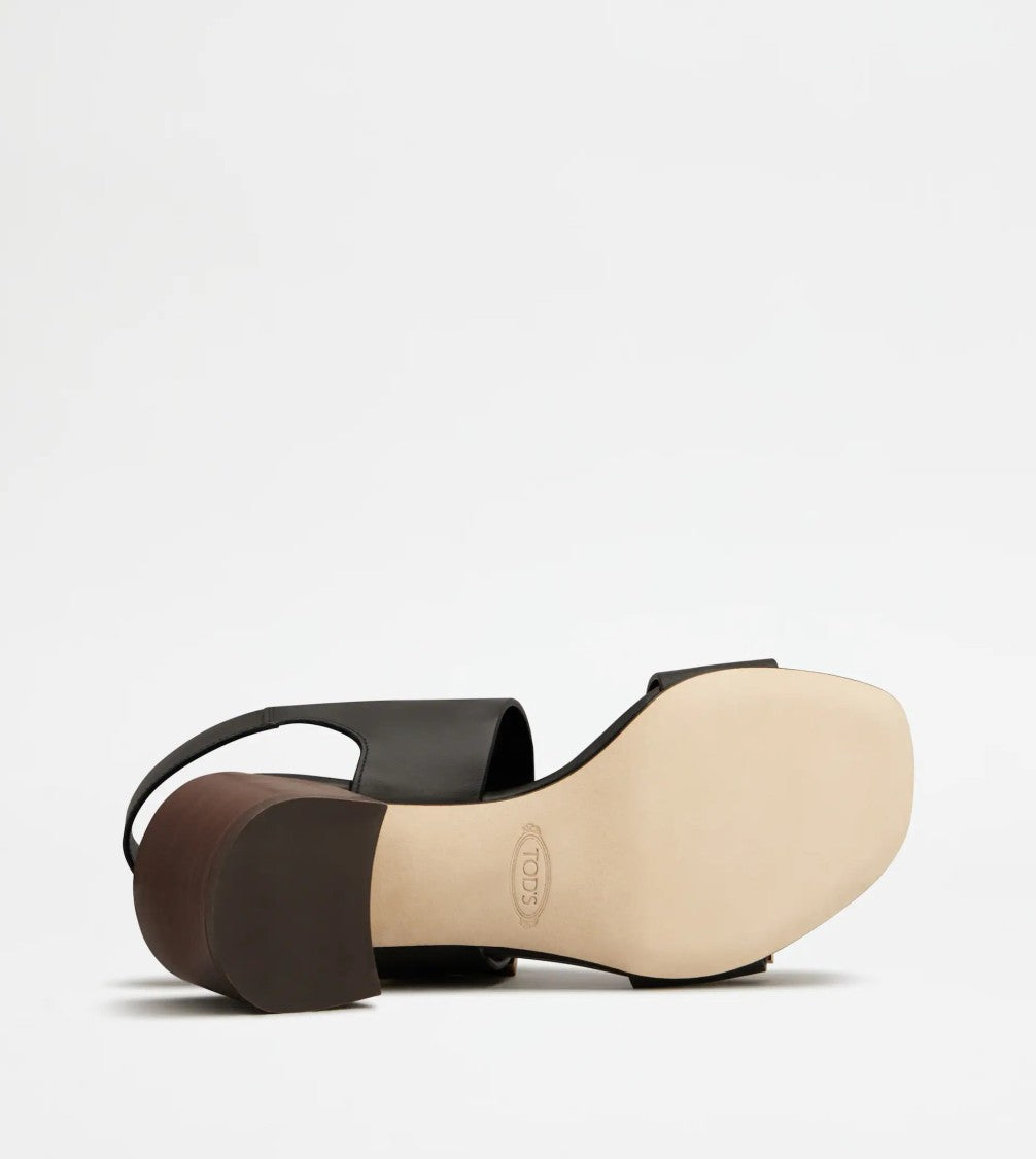 Tod's Sand. Cuoio T55 03L Metal Strap Sandals