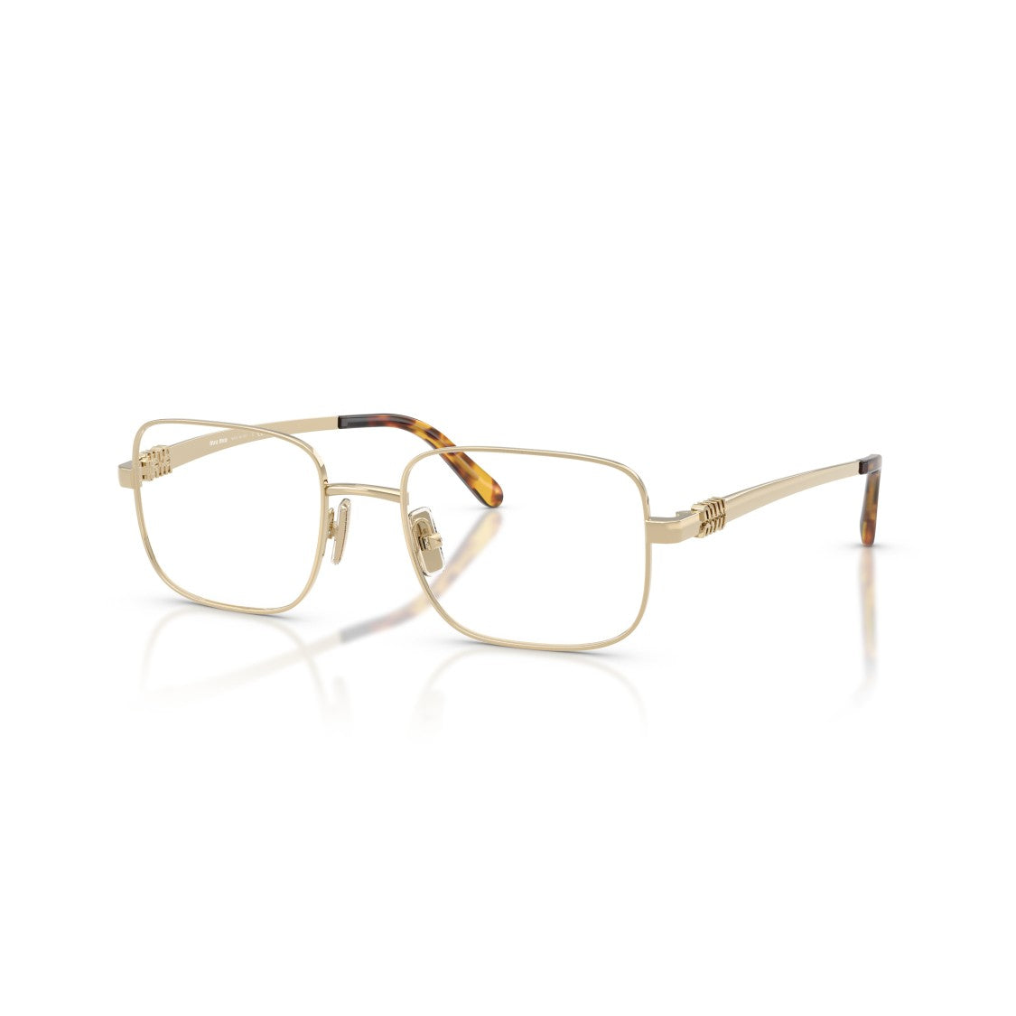 Miu Miu 0Mu 51Zv Rectangular Gold-Tone Metal Sunglasses