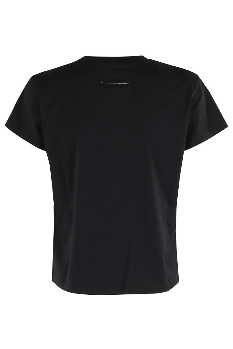 Mm6 By Maison Margiela Black T-Shirt With Numeric Label