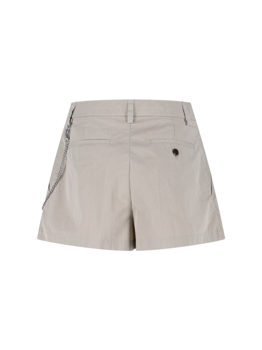 Alexander Wang Beige Tailored Shorts With Chain Detail