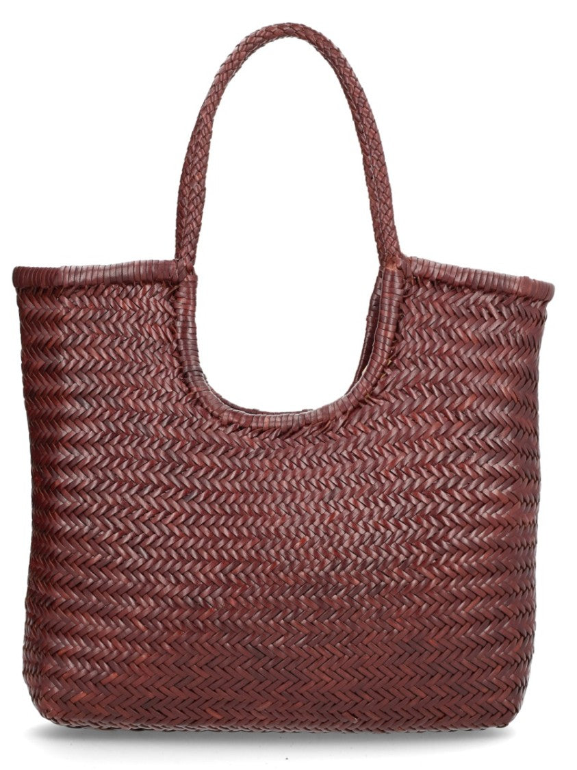 Dragon Diffusion Dark Brown Diagonal Woven Tote Bag