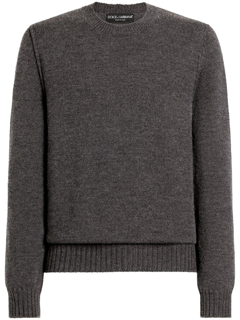 Dolce & Gabbana Textured Knit Sweater With Crew Neckline And Ribbed Finish