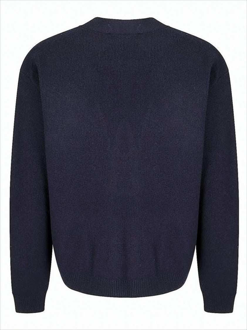 Maison Kitsuné V-Neck Ramswool Cardigan With Embroidered Fox Emblem