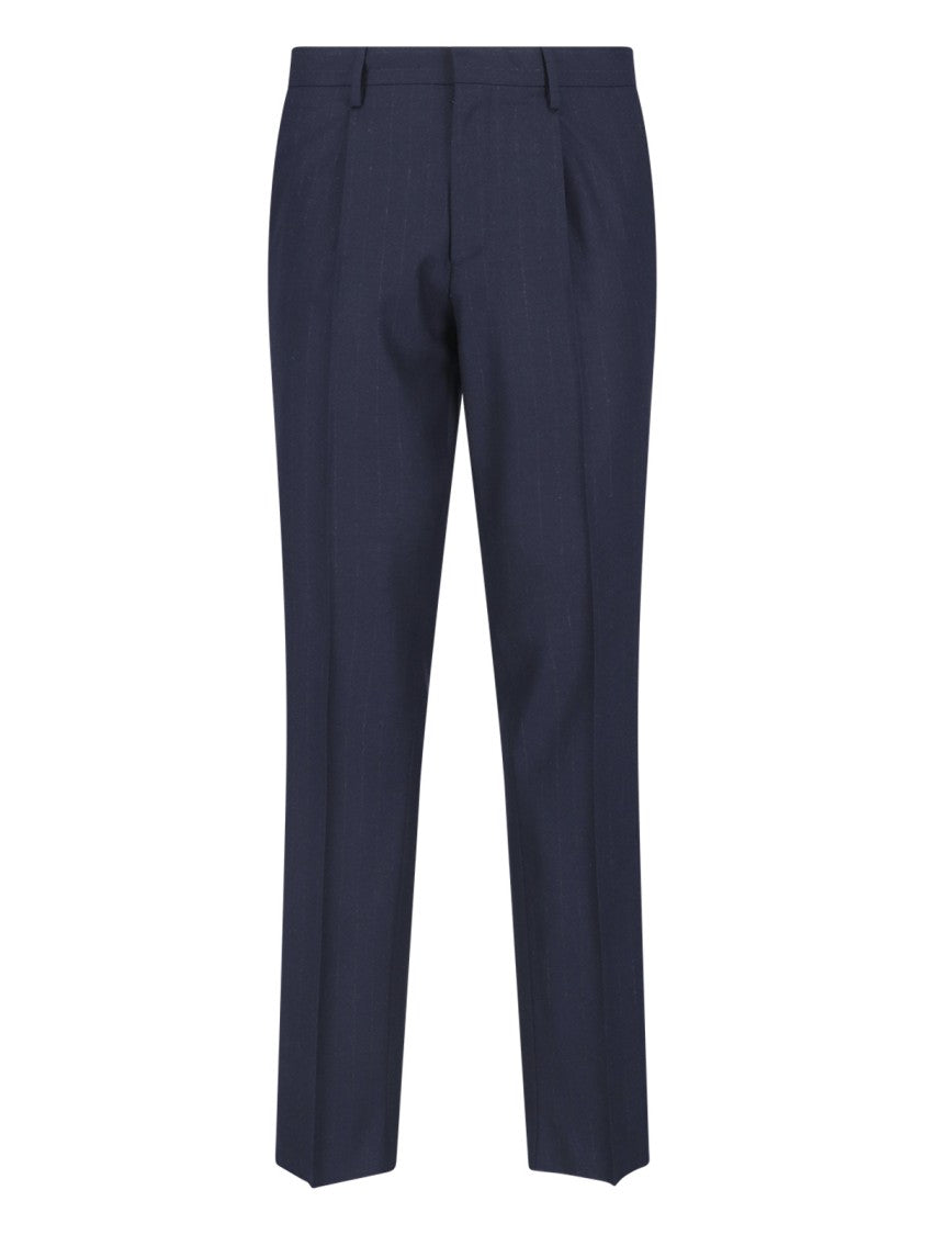 Lardini Double-Breasted Virgin Wool Suit With Peaked Lapels