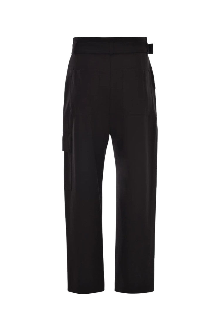 Pinko Cropped Wide-Leg Trousers High Waist Gold