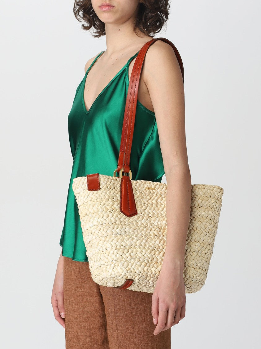 Max Mara Woven Straw Shoulder Bag