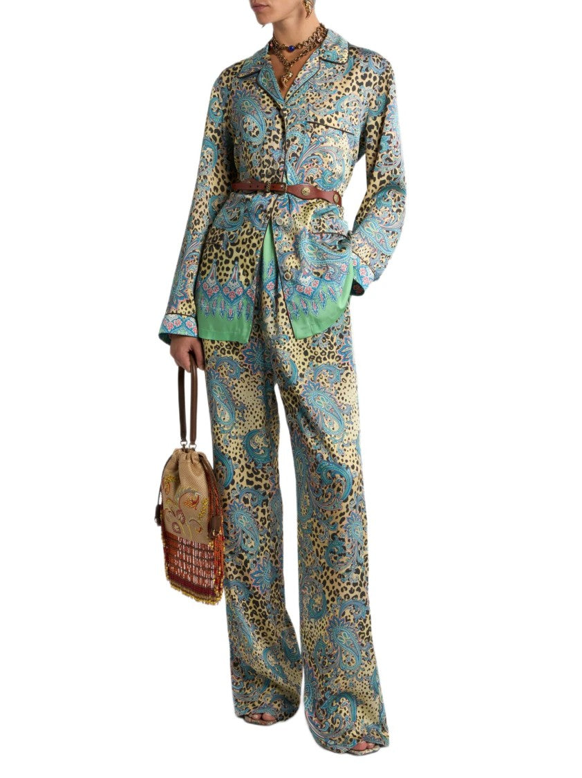 Etro Multicolor Paisley Animalier Pijama Shirt