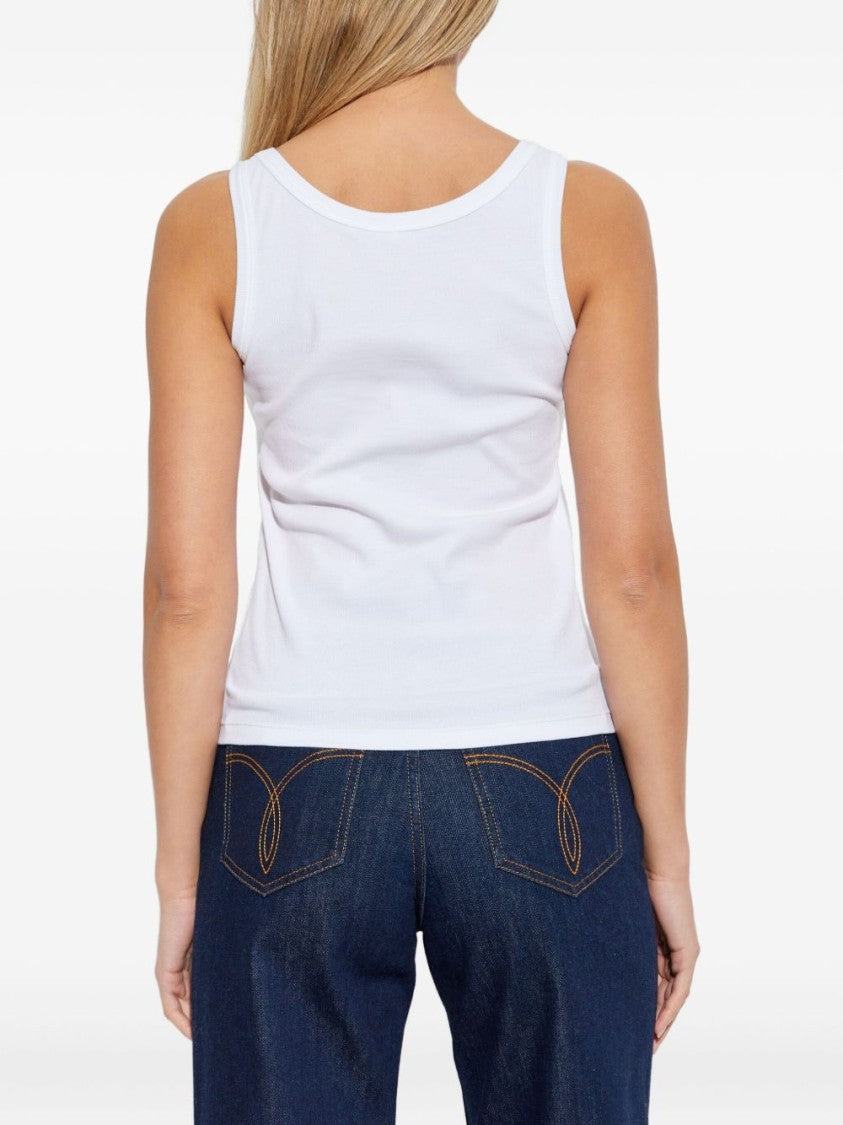Versace Silk And Nylon Blend Drape Top