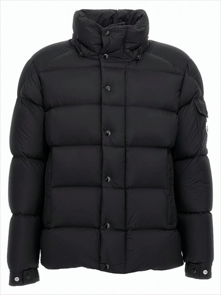 Moncler Black Padded Jacket With High Collar