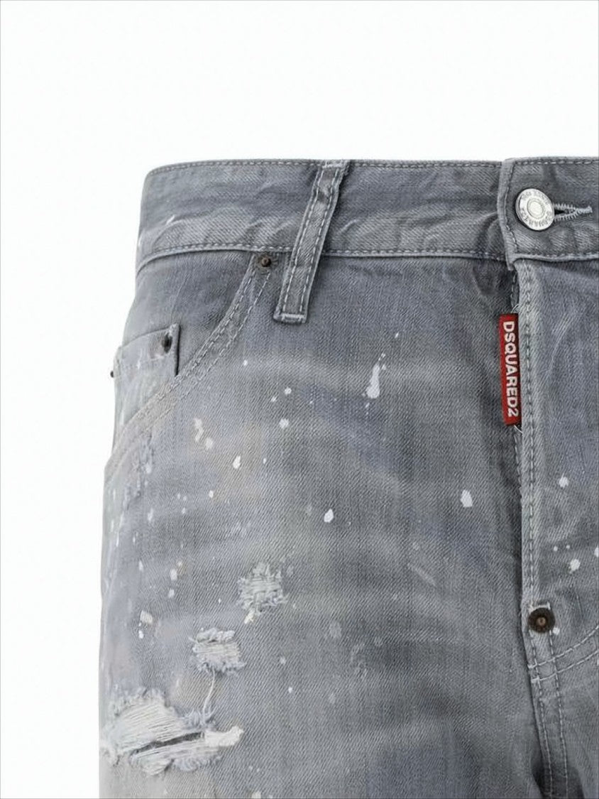 Dsquared2 Distressed Grey Denim Pants