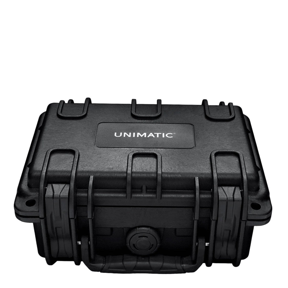 Unimatic Black Dial Wristwatch With Stainless Steel Case