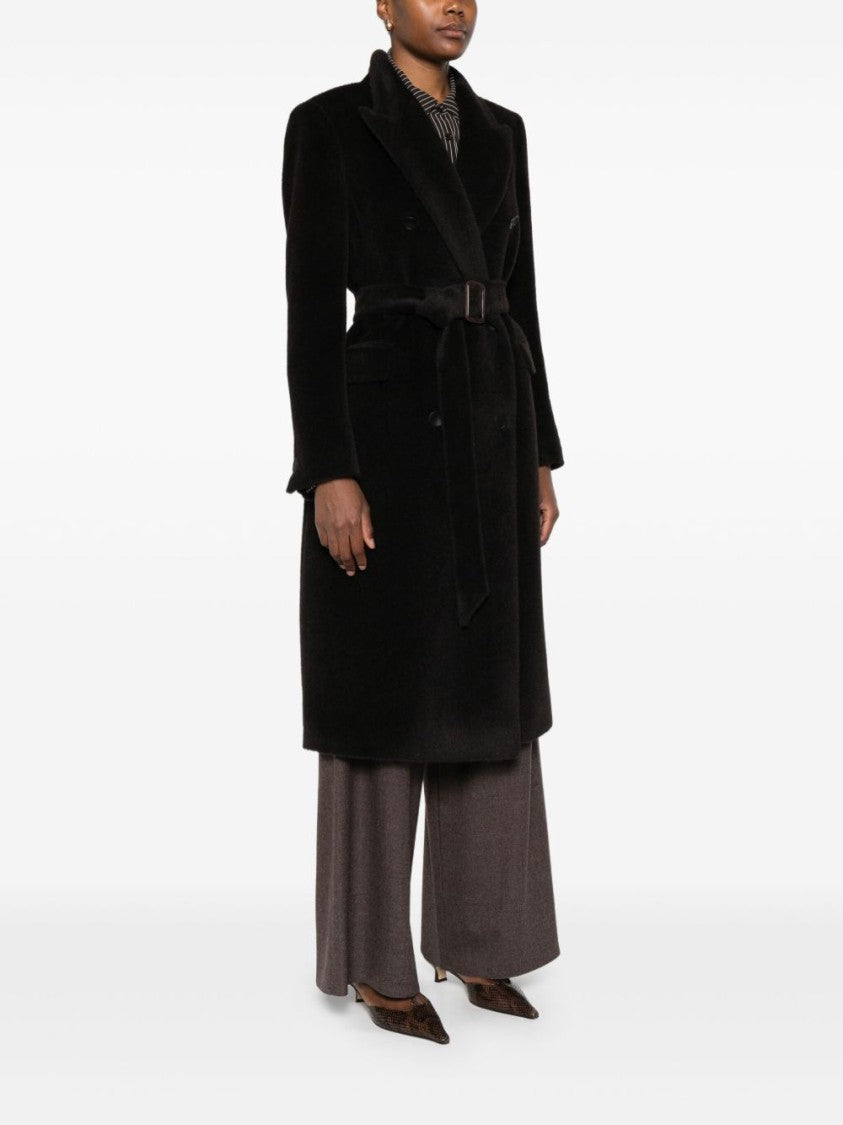 Tagliatore Double-Breasted Brown Alpaca-Wool Coat