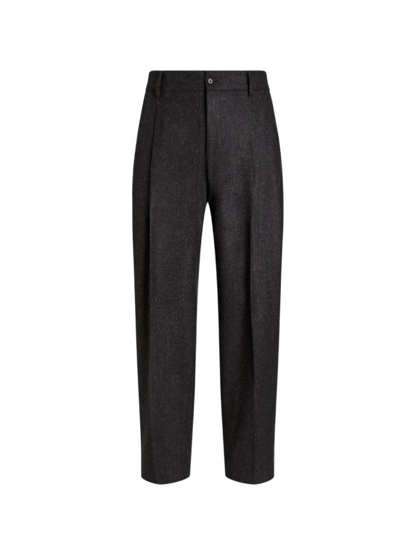 Dolce & Gabbana Tailored Textured Wool Straight-Leg Pants