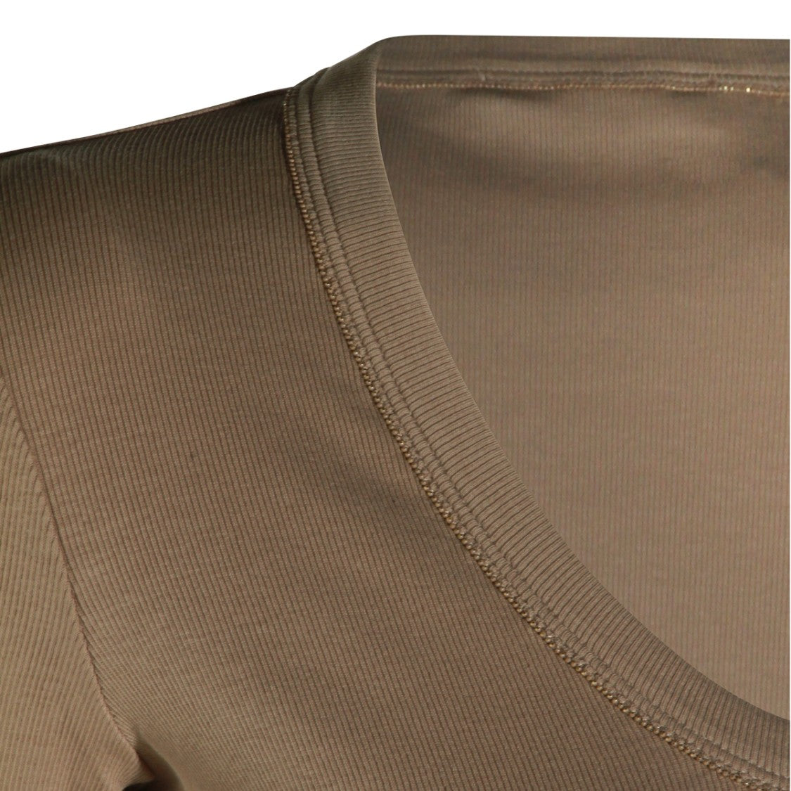 Fabiana Filippi Beige Cotton Round Collar T-Shirt