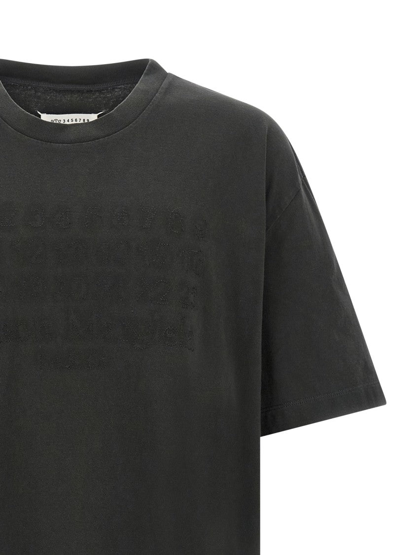 Maison Margiela T-Shirt With Tone-On-Tone Embroidered Logo And Relaxed Fit