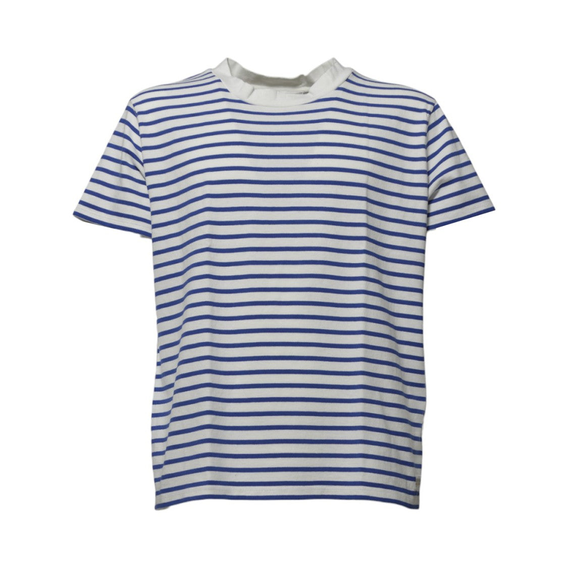 Our Legacy Bliss White Cotton T-Shirt With Blue Stripes