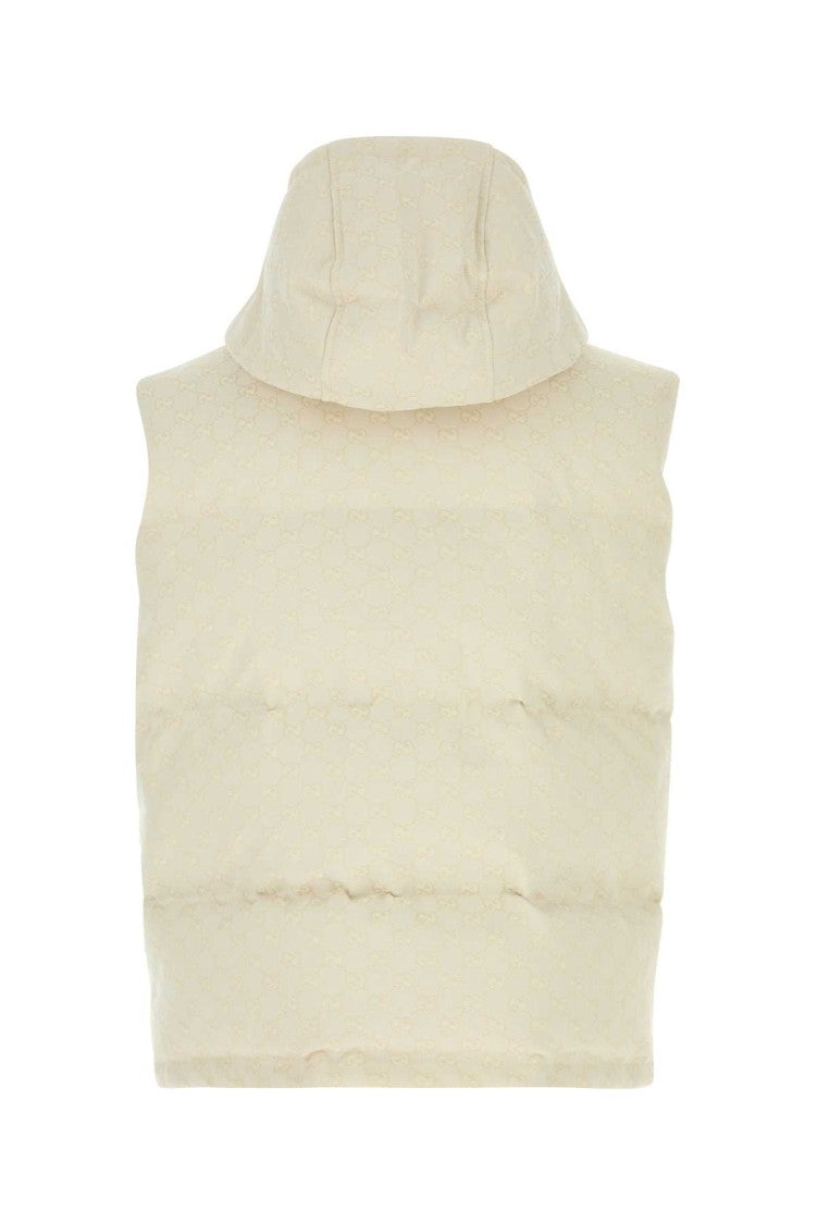 Gucci Ivory Cotton Blend Down Jacket