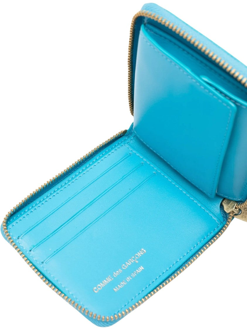 Comme Des Garçons Turquoise Classic Leather Line B Calfskin Wallet