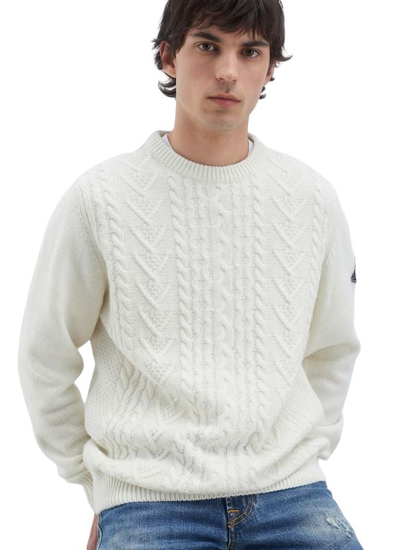 Roy Rogers Hazelnut Pattern Crew Neck Logo Sweater