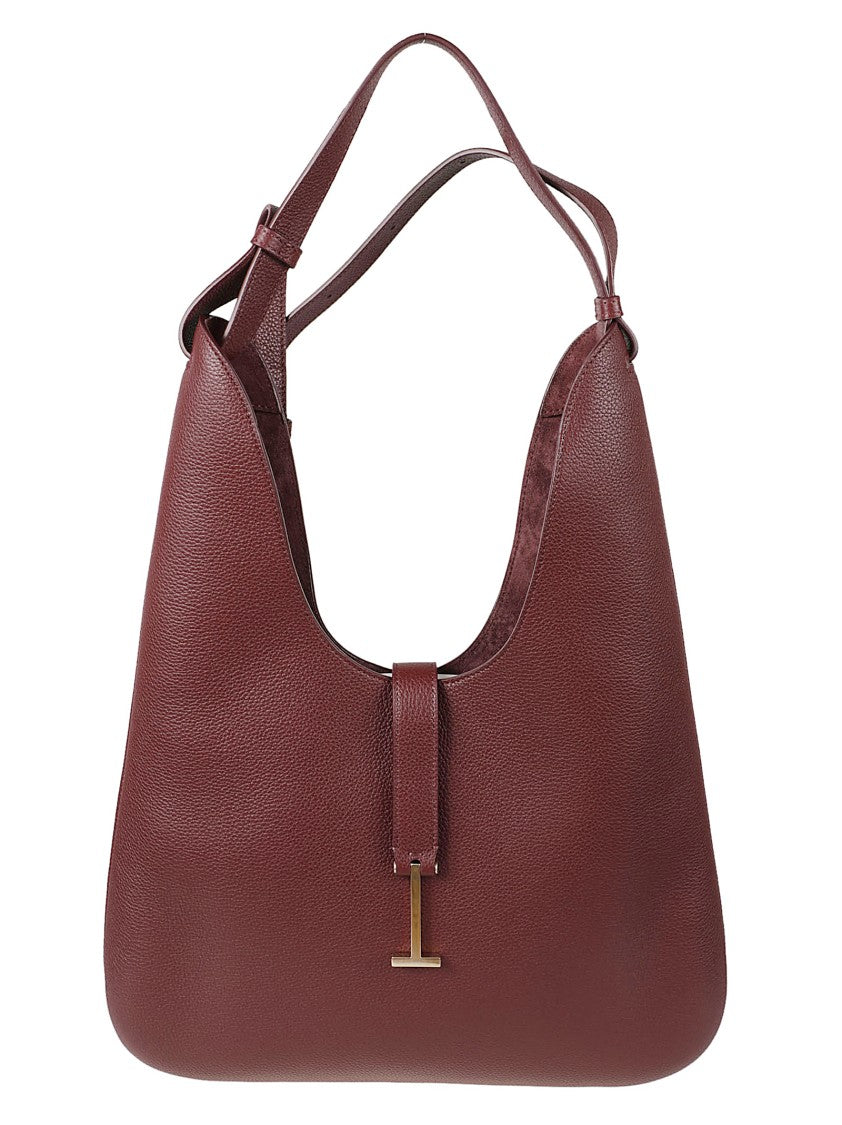 Tom Ford Structured Brown Calf Leather Shoulder Bag