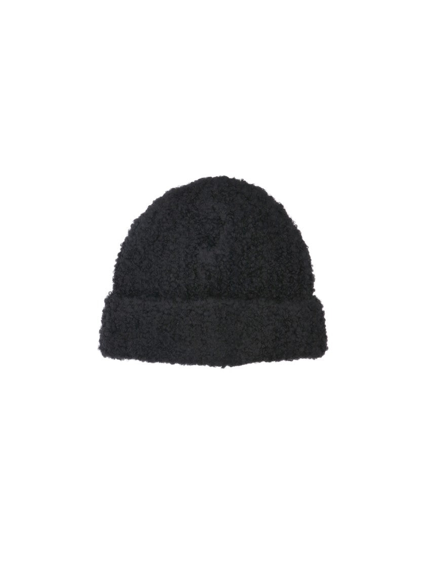 Mm6 By Maison Margiela Black Textured Knit Beanie