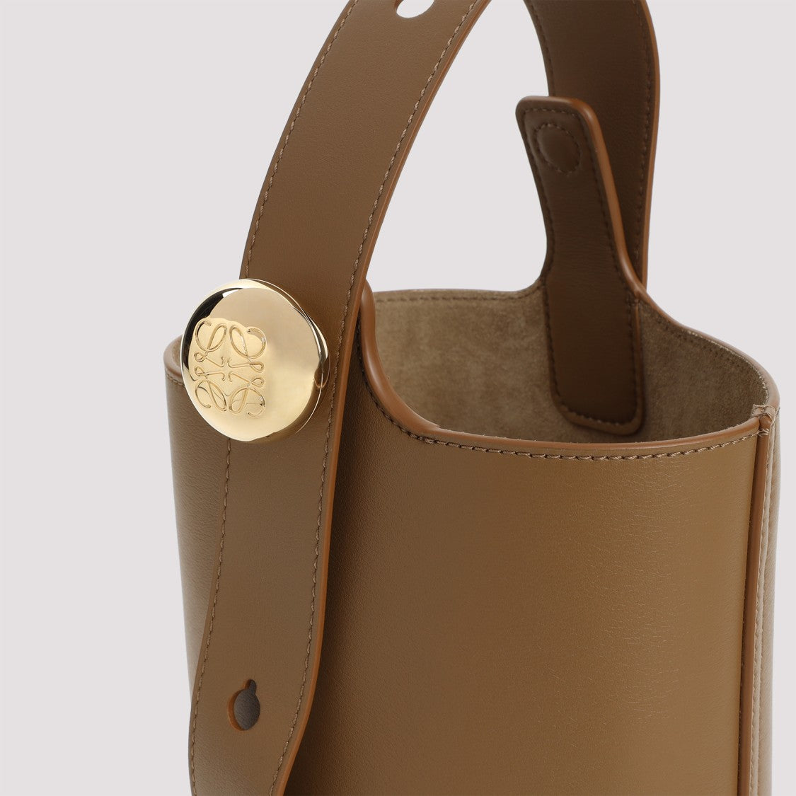 Loewe Pebble Mini Brown Leather Bucket Bag