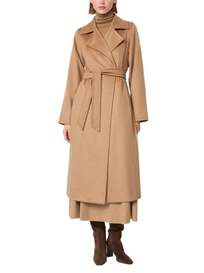 Max Mara Straight Camel Coat With Notched Lapel