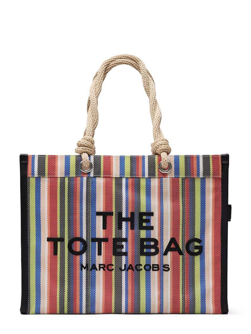 Marc Jacobs Rectangular Tote Bag With Multicolor Stripe Pattern