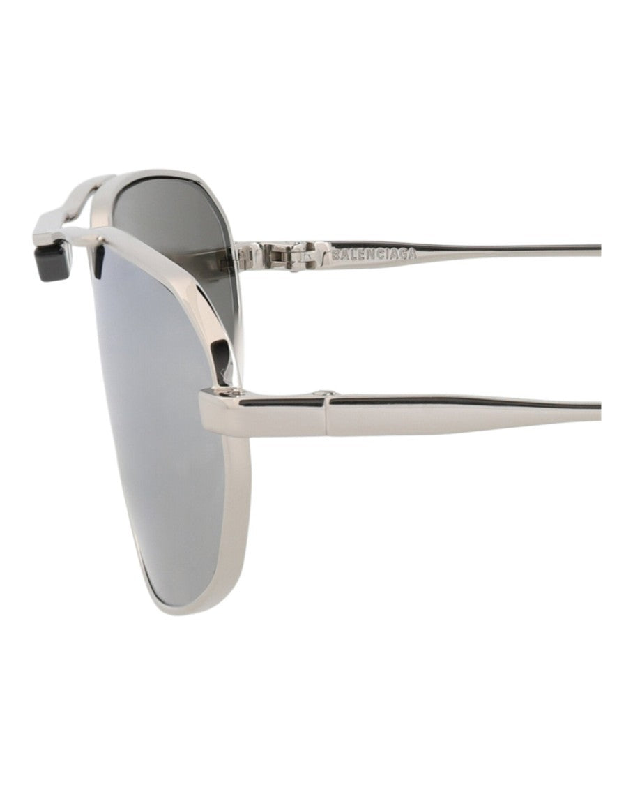 Balenciaga Shield-Frame Metal Sunglasses