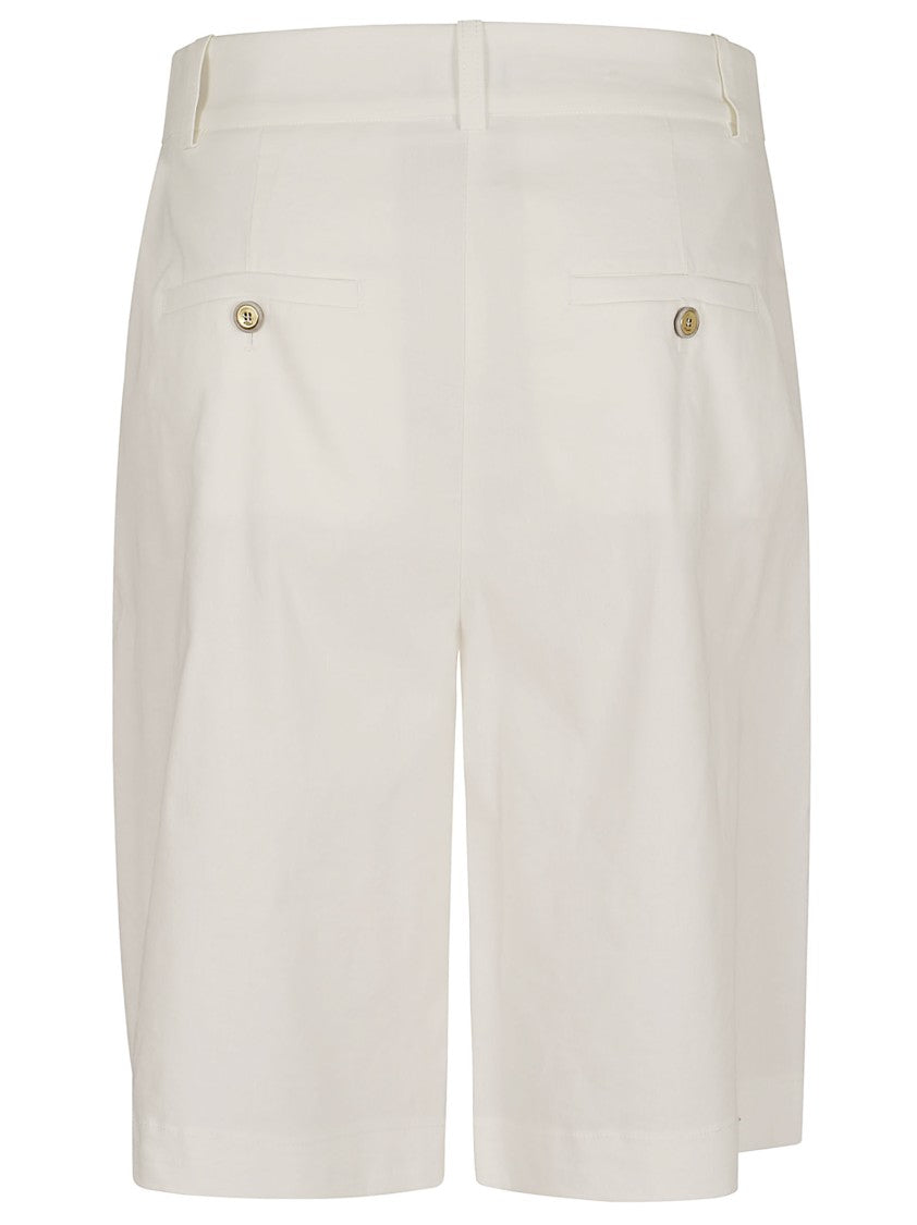 Pinko Bermuda Shorts In Slub Linen And Viscose Blend