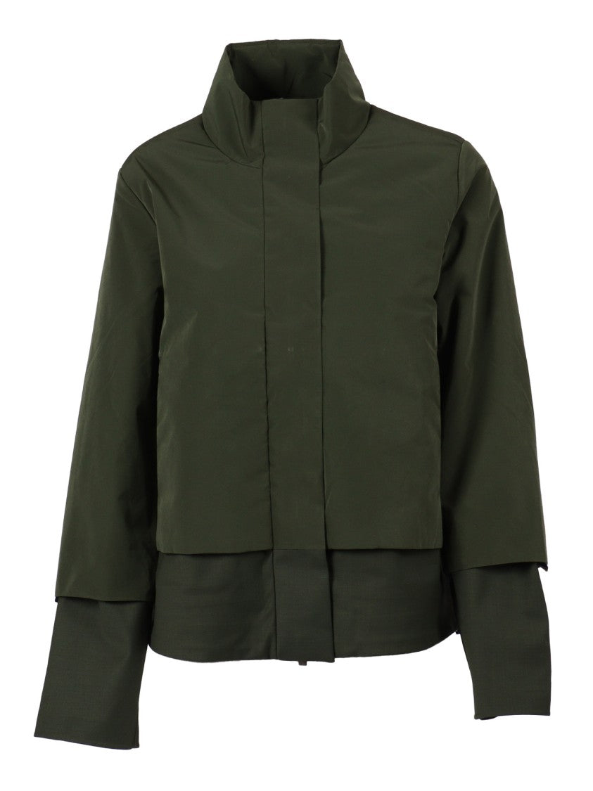 K-Way Padded Short Jacket With Wool-Nylon Blend